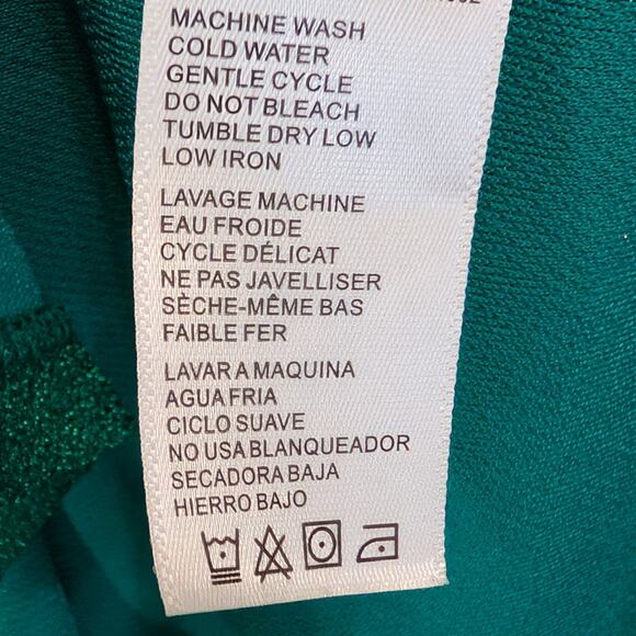 Good American Shirt Dress Green Sparkle NYE Festive Holiday Glam - Size 3(L) - Picture 8 of 8